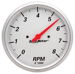 Tachometer, Arctic White, 0-8,000 rpm, 5 in., Analog, Electrical, Each