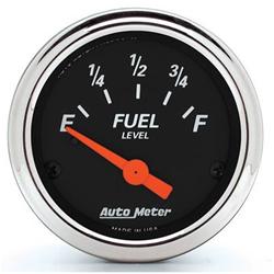 Gauge, Designer Black, Fuel Level, Empty/Full, 0 Ohms/90 Ohms, 2 1/16 in., Analog, Electrical, Each
