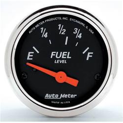 Gauge, Designer Black, Fuel Level, Empty/Full, 73 Ohms/10 Ohms, 2 1/16 in., Analog, Electrical, Each
