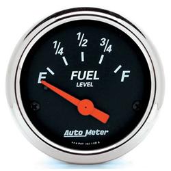 Gauge, Designer Black, Fuel Level, Empty/Full, 0 Ohms/30 Ohms, 2 1/16 in., Analog, Electrical, Each