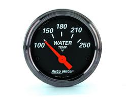 Gauges, Designer Black, Voltmeter, Water Temperature, 3 3/8 in., Analog, Electrical, Kit