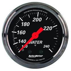 Gauge, Designer Black, Water Temperature, 120-240 Degrees, 2 1/16 in., Analog, Mechanical, Each