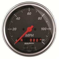 Speedometer, GPS Enabled, Designer Black, 0-120 mph, 3 3/8 in., Analog, Electrical, Rally-Nav Display, Each