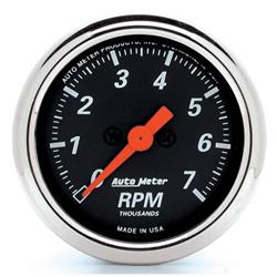 Tachometer, Designer Black, 0-7,000 rpm, 2 1/16 in., Analog, Electrical, Each