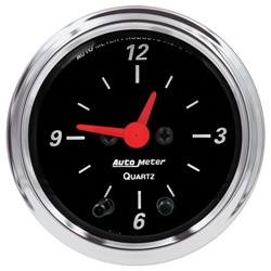 Gauge, Designer Black, Clock, 2 1/16 in., Analog, Electrical, Each
