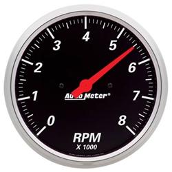 Tachometer, Designer Black, 0-8,000 rpm, 5 in. Face, In-Dash, Analog, Electrical, Each