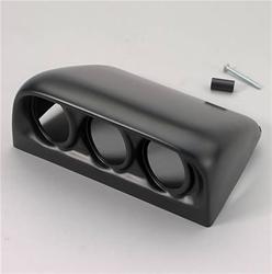 Gauge Mounting Pods, Panel, Triple, 2 1/16 in. Diameter, Dash Mount, ABS, Black, Dodge, Each