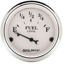 Gauge, Old Tyme White, Fuel Level, Empty/Full, 73 Ohms/8-12 Ohms, 2 1/16 in., Analog, Electrical, Each