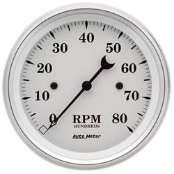 Gauge, Old Tyme White, Tachometer Electric, 0-8,000 rpm, Each