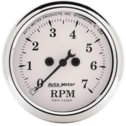 Tachometer, Old Tyme White, 0-7,000 rpm, 2 1/16 in., Analog, Electrical, Each