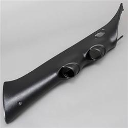 Gauge Pod, Dual 2 1/16 in., Black ABS, Chevy, Pickup, with A-Pillar Speaker, Each