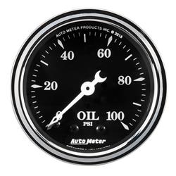 Gauge/Analog, Oil Pressure, 0-100 PSI, 2 1/16 in. Diameter, Full Sweep, Mechanical, Each