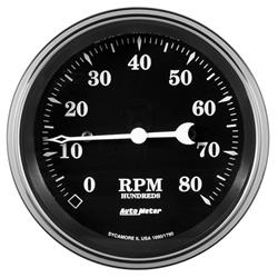 Tachometer Gauge, Analog, 0-8,000 rpm, 3 3/8 in. Diameter, Full Sweep, Electrical, Each