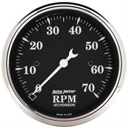 Tachometer, Old Tyme Black, 0-7,000 rpm, 3 1/8 in., Analog, Electrical, Each