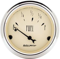 Gauge, Antique Beige, Fuel Level, Empty/Full, 73 Ohms/8-12 Ohms, 2 1/16 in., Analog, Electrical, Each