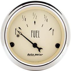Gauge, Antique Beige, Fuel Level, Empty/Full, 240 Ohms/33 Ohms, 2 1/16 in., Analog, Electrical, Each