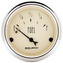 Gauge, Fuel Level, Empty-Full, 2 1/16 in., Analog, Electrical, Silver Face, Each