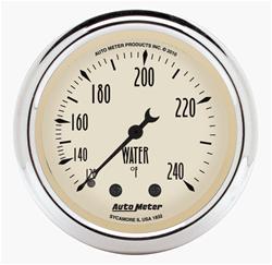 Gauge, Antique Beige, Water Temperature, 120-240 Degrees F, 2 1/16 in., Analog, Electrical, Each