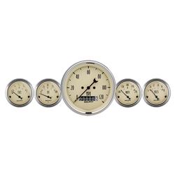 Gauges, Antique Beige, Speedometer, Water Temperature, Oil Pressure, Fuel Level, Beige Face, Analog, Kit