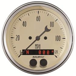 Speedometer, GPS Enabled, Antique Beige, 0-120 mph, 3 3/8 in., Analog, Electrical, Rally-Nav Display, Each