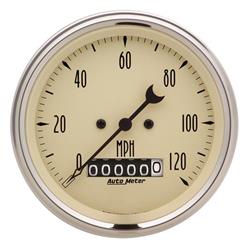 Gauge, Antique Beige, Speedometer, 0-120 mph, 3 3/8 in. Diameter, Analog, Electrical, Each