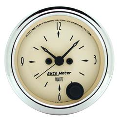 Gauge, Antique Beige, Clock, 2 1/16 in., Analog, Electrical, Each