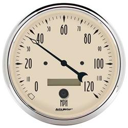 Speedometer, Antique Beige Series, 0-120 mph, 5 in., Analog, Electrical, Each