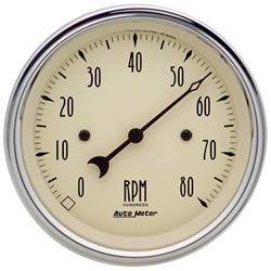 Gauge, Antique Beige, Tachometer, Electric, 0-8000 RPM, Each