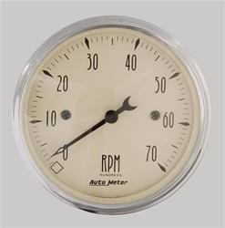 Tachometer, Antique Beige, 0-7,000 rpm, 3 1/8 in., Analog, Electrical, Each