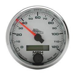 GAUGE, SPEEDO, 2 5/8", 120 MPH, ELEC, WHITE, PRO-CYCLE