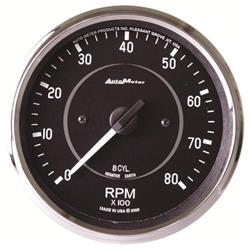 Tachometer, Cobra, 0-8,000 rpm, 4 in., Analog, Electrical, Each