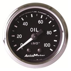 Gauge, Cobra Series, Oil Pressure, 0-100 psi, 2 1/16 in., Analog, Mechanical, Each