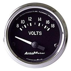 Gauge, Cobra, Voltmeter, 8-18 V, 2 1/16 in., Analog, Electrical, Each