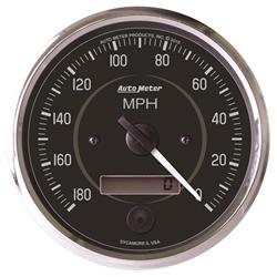 Gauge, Cobra, Speedometer, 0-180 mph, Analog, Reverse Sweep, Electrical, Black Face, 4 in. Diameter, Each