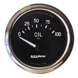 Gauge, Cobra, Oil Pressure, 0-100 psi, 2 1/16 in., Black Face, Analog, Electrical, Each