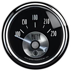 Gauge, Prestige, Water Temperature, 100-250 Degrees F, 2 1/16 in. Diameter, Black Face, Analog, Each