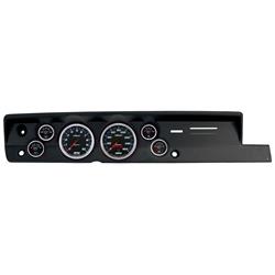 Gauge Kit, Cobalt, Analog, Black Face, Speedo, Tach, Oil, Water, Volts, Fuel, White/Blue Numbers, Red Pointers, Black Panel, Plymouth, Kit