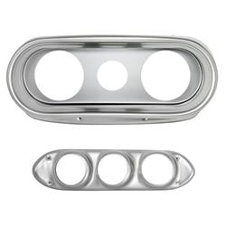 Gauge Panel, ABS Plastic, Black, Four 2 1/16 in. Holes, Two 3 3/8 in. Holes, Chevy, Each