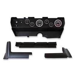 Gauge Kit, Sport-Comp II, Analog, Black Face, Speedo, Tach, Oil, Water, Volt, Fuel, White Numbers, Red Pointers, Black Panel, Dodge, Plymouth, Kit