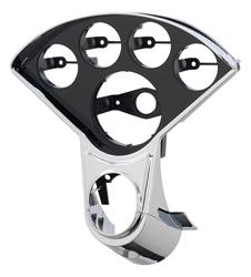 Gauge Panel, Direct-Fit Tri-5, ABS Plastic, Black, One 3 3/8 in. Hole, Four 2 1/16 in. Holes, Chevrolet, Each