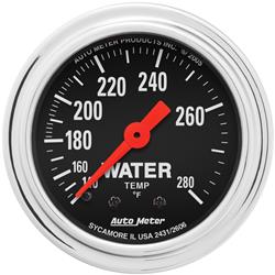 Gauge, Traditional Chrome, Water Temperature, 140-280 Degrees F, 2 1/16 in., Analog, Mechanical, Each