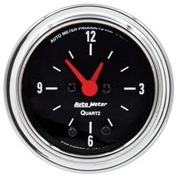 Gauge, Traditional Chrome, Clock, 2 1/16 in., Analog, Electrical, Each