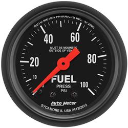 Gauge, Z-Series, Fuel Pressure, 0-100 psi, 2 1/16 in., Analog, Mechanical, Each