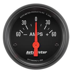 Gauge, Z-Series, Ammeter, 60-0-60 Amps, 2 1/16 in., Analog, Electrical, Each
