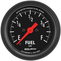 Gauge, Z-Series, Fuel Level, 0-280 ohms, Programmable, 2 1/16 in., Stepper Motor Movement, Analog, Electrical, Each
