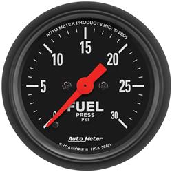 Gauge, Z-Series, Fuel Pressure, 0-30 psi, 2 1/16 in., Analog, Electrical, Each