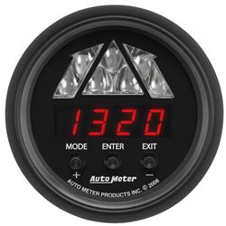 Gauges, Z-Series Digital Gauges, Tachometer, 0-16,000 rpm, 2 1/16 in., Black Face, Black Bezel, Digital, Electrical, Each