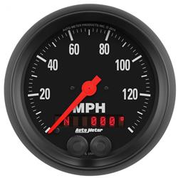 Gauge, Z-Series, Analog, Speedometer, 0-140 mph, 3 3/8 in. Diameter, Black Face, Electrical, GPS Antenna, Each