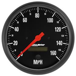 Gauge, Z-Series, Analog, Speedometer, 0-160 mph, 5 in. Diameter, Black Face, Each
