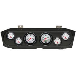 Gauge Kit, Phantom, Analog, White Face, Speedo, Tach, Oil, Water, Volt, Fuel, Black Numbers, Red Pointers, Black Panel, Mercury, Kit